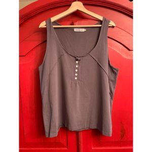 MIsslook XL Grey Gray Rough Edge Seams Tank Top Closet Staple Worn One Time EUC